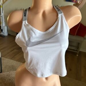 Nike Dry Fit XS cropped tank top white  n black. NWOT